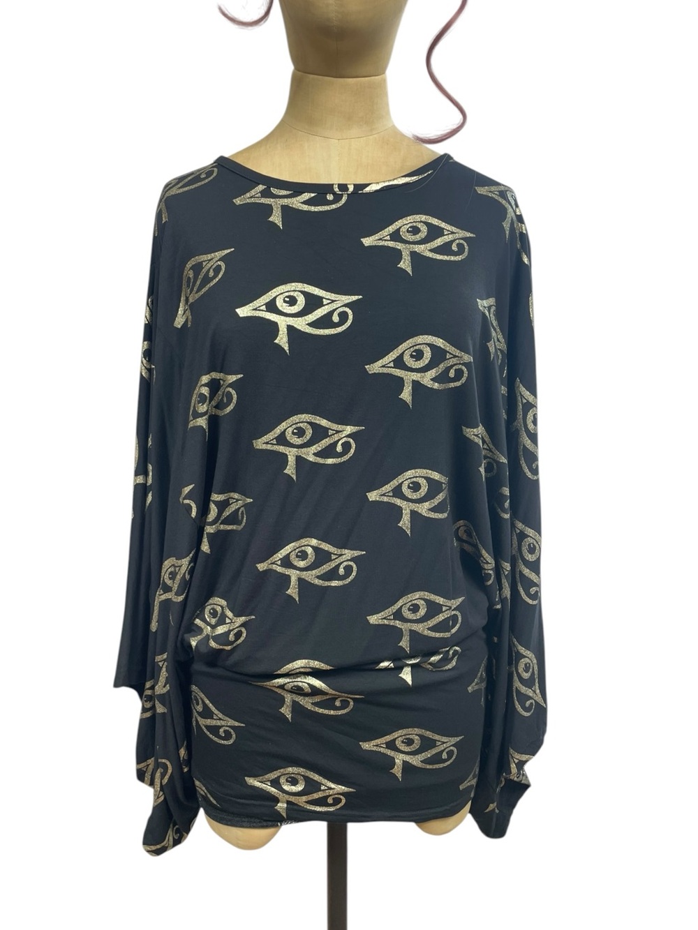 KILLSTAR Gold Eye Of Horus Batwing Tunic M Occult Goth Witchy Alternative Top